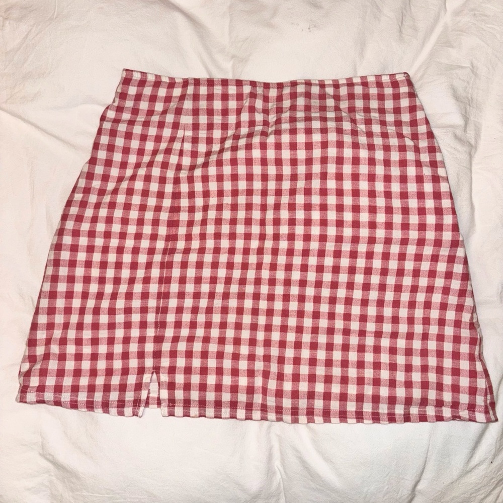 Pink and White Gingham Skirt - American Eagle